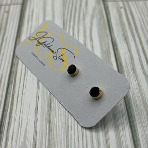 Mini Black Stud Earrings